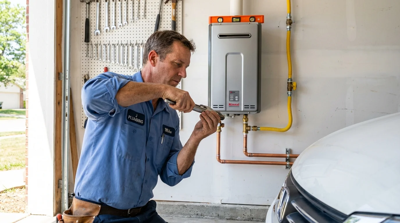 Tankless water heater installation by a Johns Plumbing LLC plumber in Payette